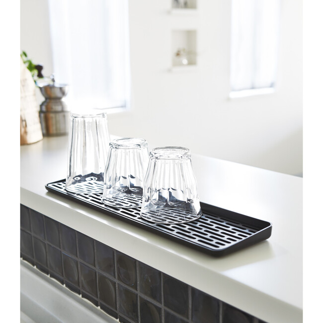 Sink Side Glass Drainer, Black - Storage - 2