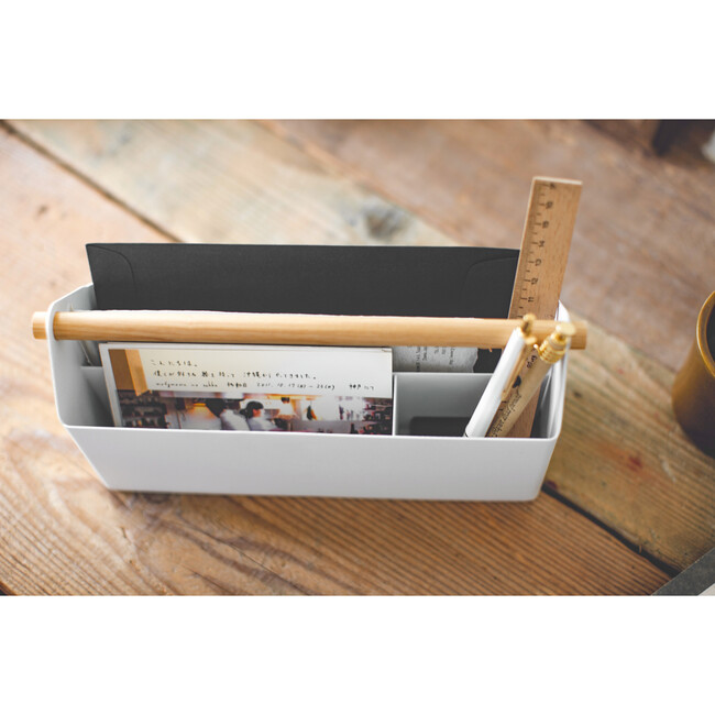 Sleek Desk Organizer, White - Storage - 5