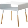 Short Side Table with Storage Shelf, White - Storage - 1 - thumbnail
