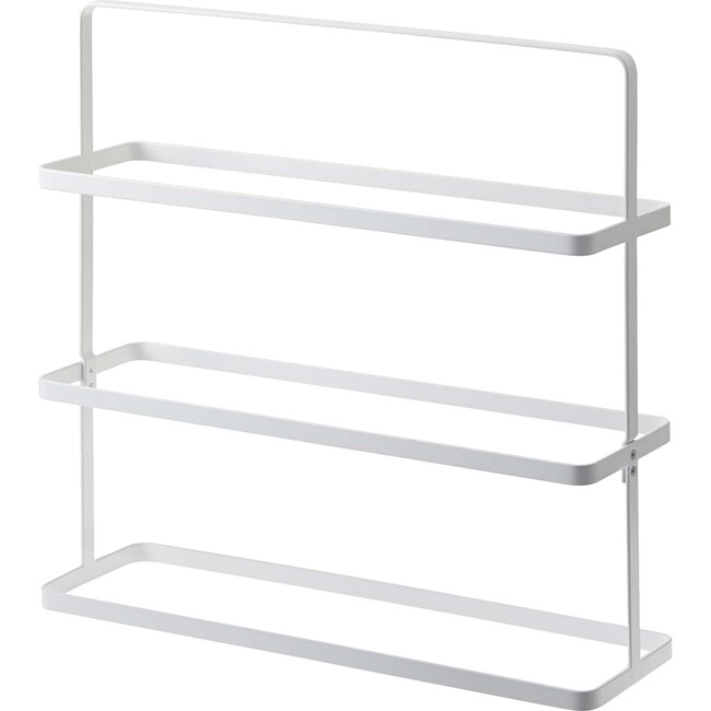 Short & Wide 3-Stack Shoe Rack, White - Storage - 1