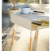 Short Side Table with Storage Shelf, White - Storage - 4