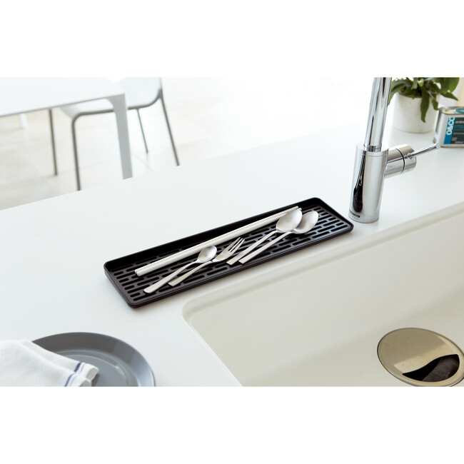 Sink Side Glass Drainer, Black - Storage - 4