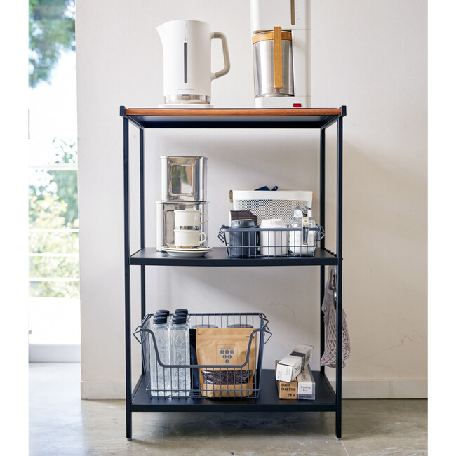 Short 3-Tier Steel Storage Rack, Black - Storage - 3
