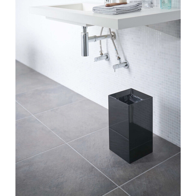 Short Square Trash Can, Black - Storage - 3