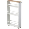 Rolling Slim Steel Storage Cart With Handle, White - Storage - 1 - thumbnail