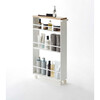 Rolling Slim Steel Storage Cart With Handle, White - Storage - 2