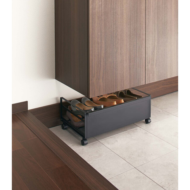 Rolling Shoe Rack, Black - Storage - 2