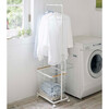 Rolling Hanger Rack with Laundry Wire Basket, White - Storage - 1 - thumbnail