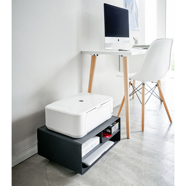 Rolling Desktop Printer Stand, Black - Storage - 2