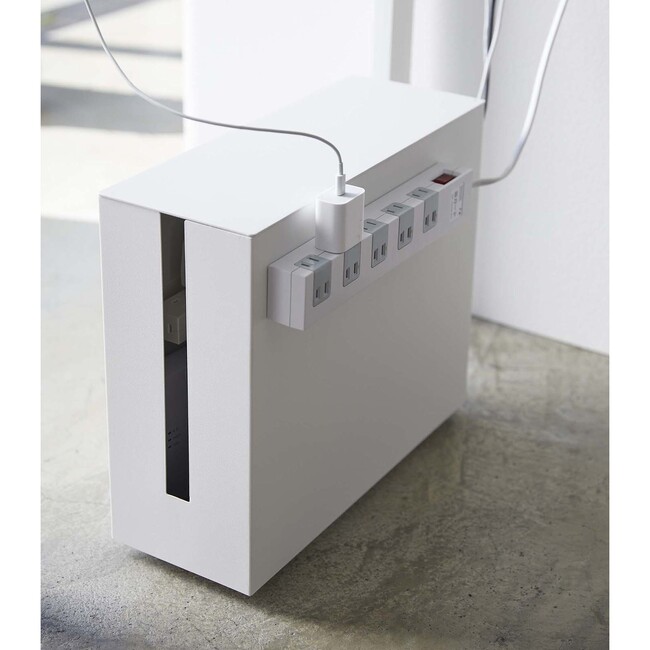 Rolling Cable Management Rack, White - Storage - 1