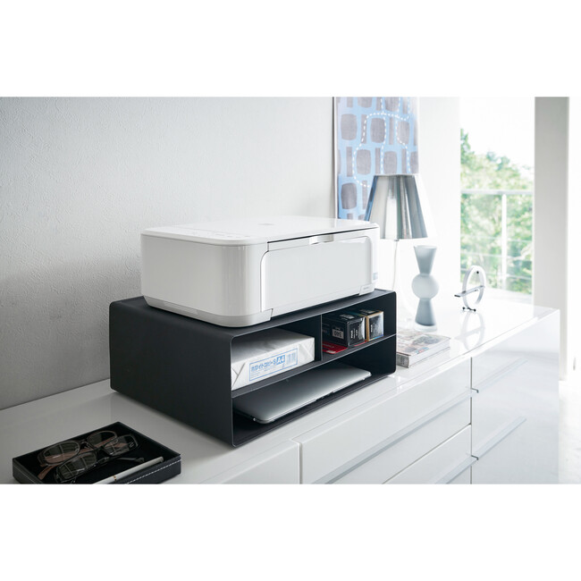 Rolling Desktop Printer Stand, Black - Storage - 3