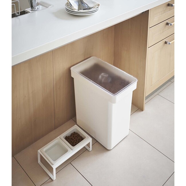Rolling Airtight Extra Large Pet Food Storage Container 12kg, White - Storage - 1