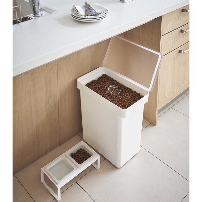 Rolling Airtight Extra Large Pet Food Storage Container 12kg, White - Storage - 2
