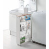 Rolling Slim Steel Storage Cart With Handle, White - Storage - 5