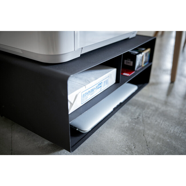 Rolling Desktop Printer Stand, Black - Storage - 4