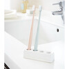 Rectangular Ceramic Toothbrush Stand, White - Storage - 2