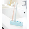 Rectangular Ceramic Toothbrush Stand, Blue - Storage - 2