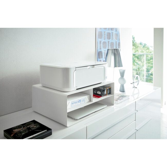Rolling Desktop Printer Stand, White - Storage - 3