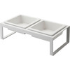 Pet Food Bowl 2-Pieces With Tall Stand, White - Storage - 1 - thumbnail