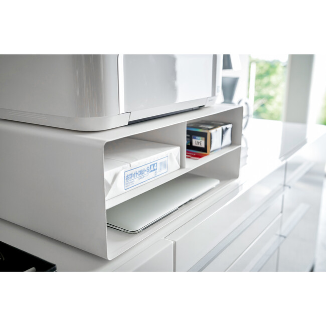 Rolling Desktop Printer Stand, White - Storage - 4