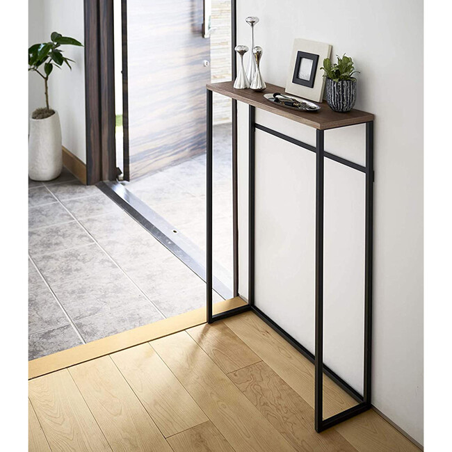 Narrow Entryway Console Table, Black - Storage - 2