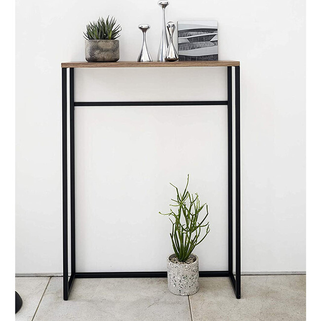 Narrow Entryway Console Table, Black - Storage - 3