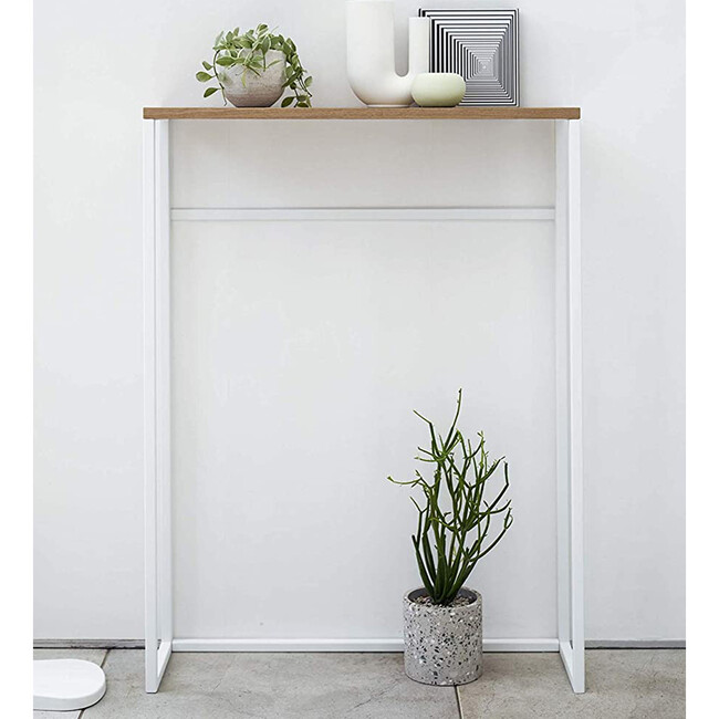 Narrow Entryway Console Table, White - Storage - 3