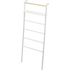 Leaning Ladder Rack With Shelf, White - Storage - 1 - thumbnail