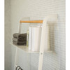 Leaning Ladder Rack With Shelf, White - Storage - 4