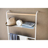 Leaning Ladder Rack With Shelf, White - Storage - 5
