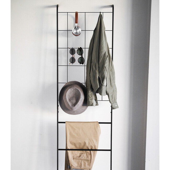 Grid-Panel Leaning Ladder, Black - Storage - 4