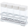 4-Piece Spice Bottles With Rack, White - Storage - 1 - thumbnail