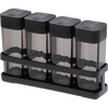 4-Piece Spice Bottles With Rack, Black - Storage - 1 - thumbnail