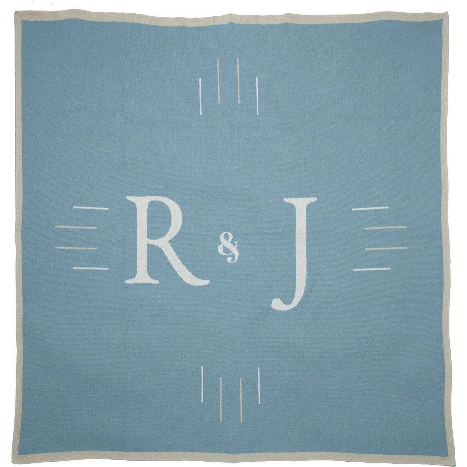 Personalized Love Letters Throw Blanket, Rain/Milk/Flax - Throws - 1