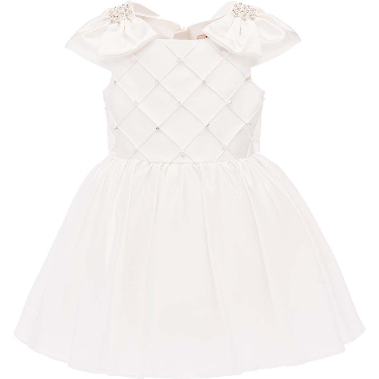 Alondra Quilted Teacup Dress, White - Dresses - 1