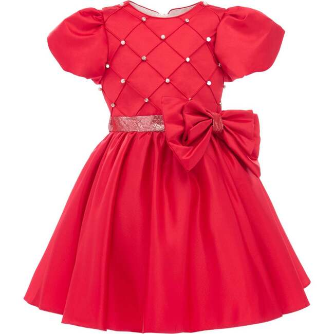 Sevilla Teacup Bow Dress, Red