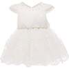 Lira Floral Teacup Dress, White - Dresses - 1 - thumbnail