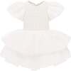 Elisa Poplin Ruffle Dress, White - Dresses - 1 - thumbnail