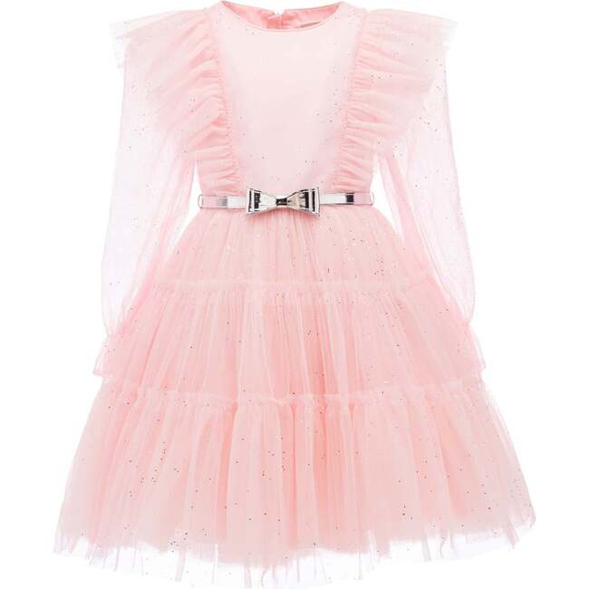 Komina Glitter Tulle Dress, Pink - Dresses - 1