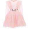 Komina Glitter Tulle Dress, Pink - Dresses - 1 - thumbnail