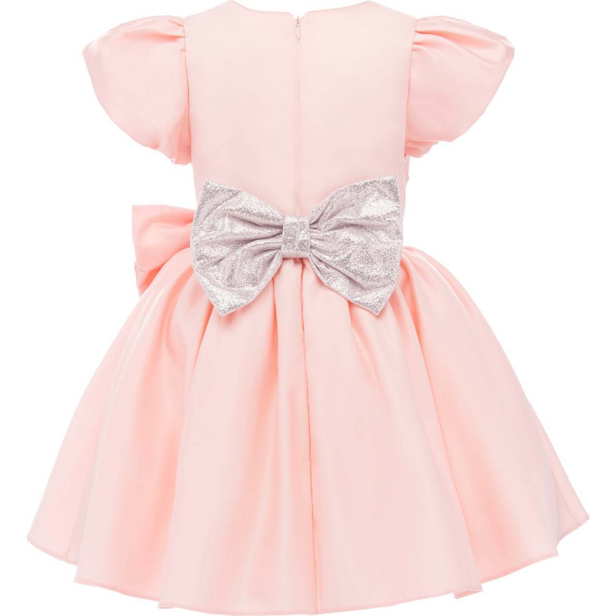 Tulleen Pink Juliana Puff Shoulder Bow Dress 1y / Pink