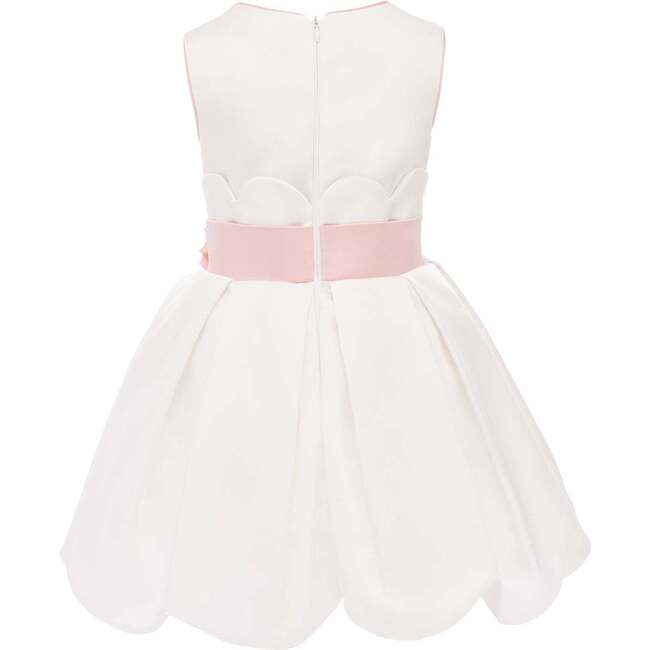 Palomino Scallop Hem Dress & Cardigan, White - Dresses - 4