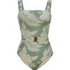 Women's Belted Marisa One-Piece Swimsuit, Sage - One Pieces - 1 - thumbnail