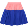 Mouskouri Colorblock Skirt, Taramasalata & Aegean Blue - Skirts - 1 - thumbnail