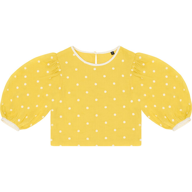 Selene Embroidered Blouse, Sour Lemon Spot