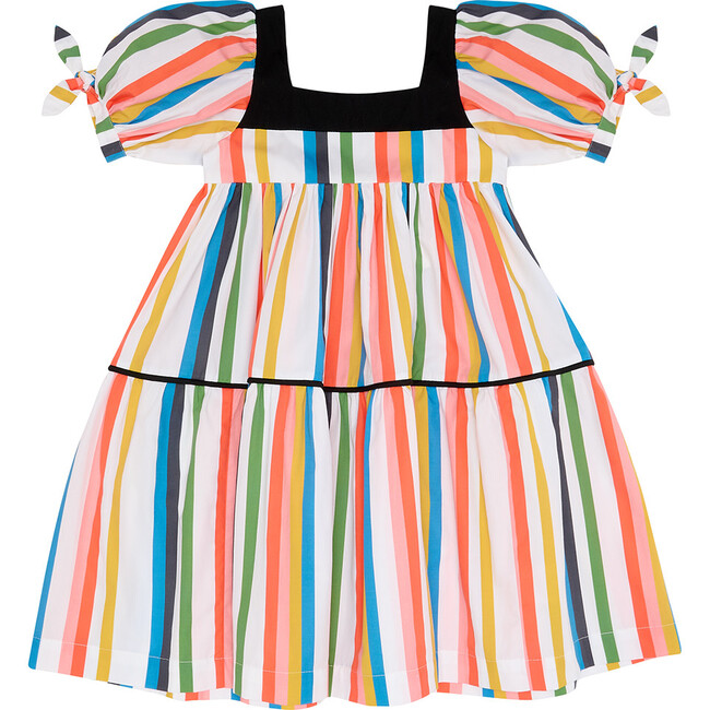Know Full Well Puff Sleeve Dress, Multi-Stripe - Dresses - 1