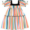 Know Full Well Puff Sleeve Dress, Multi-Stripe - Dresses - 1 - thumbnail
