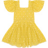 Square The Circle Embroidered Dress, Sour Lemon Spot - Dresses - 1 - thumbnail