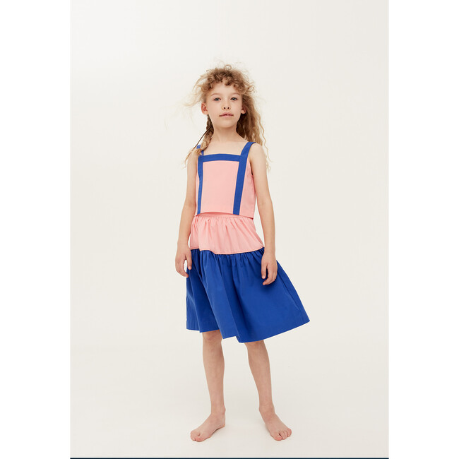 Mouskouri Colorblock Skirt, Taramasalata & Aegean Blue - Skirts - 2