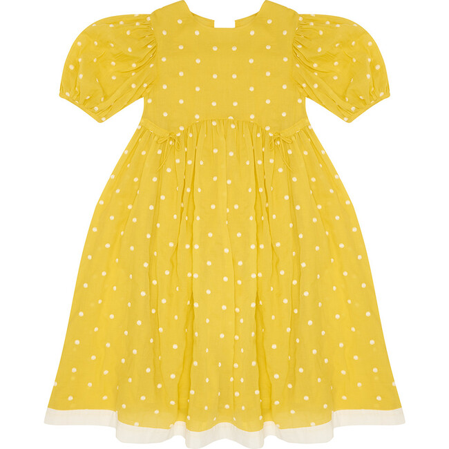 Tie The Knot Embroidered Dress, Sour Lemon Spot - Dresses - 1